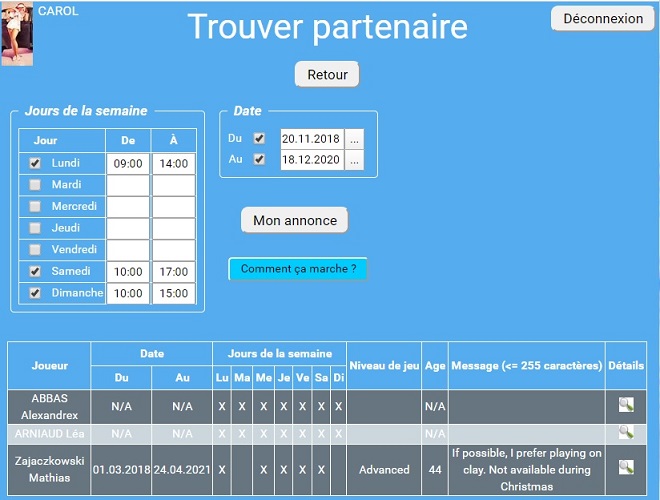 Trouver partenaire