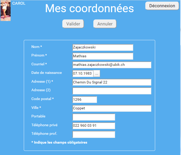 Mes coordonées