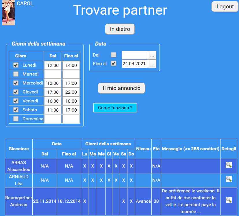 Trouver partenaire