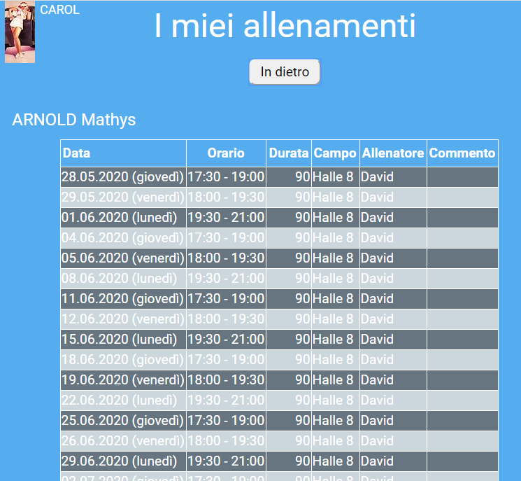 Mes entrainements